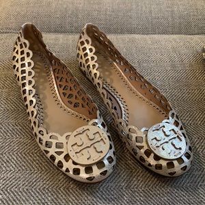 Tory Burch gold flats size 8
